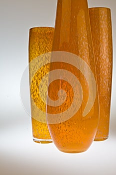 Orange glass vases