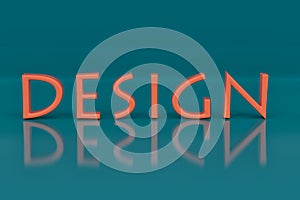 Orange glossy design 3d text