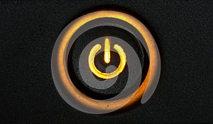 Orange glowing power button