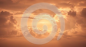 Orange and Gold Sunset Sky with Dramatic Cloud Formations