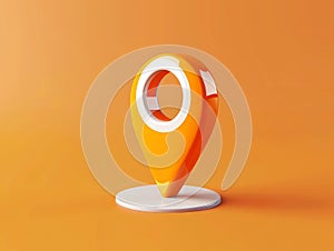 Orange gps marker on orange background