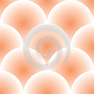 Orange gradient fish scale pattern, geometric vector repeat background