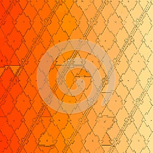 Abstract orange geometric technology background