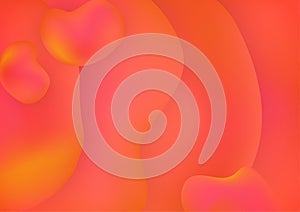 Orange gradient warm color fluid shape motion vector illustration design.Pink,red,orange summer concept background.