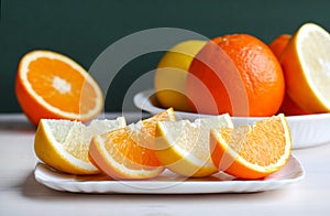 Orange and grapefruit citrus fruit