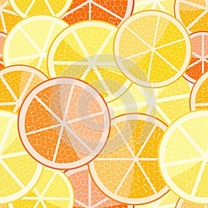 Orange grapefruit seamless pattern