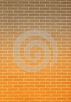 Orange gray brick wall as background or texture