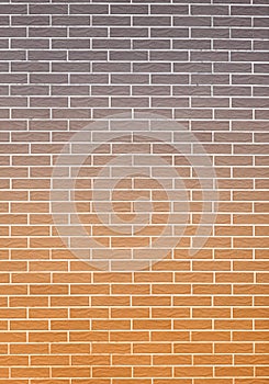Orange gray brick wall as background or texture