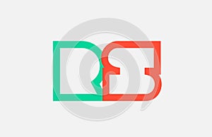 orange green alphabet letter logo combination rs r s design