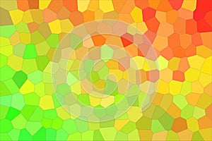 Orange and green brights Middle size hexagon background illustration.