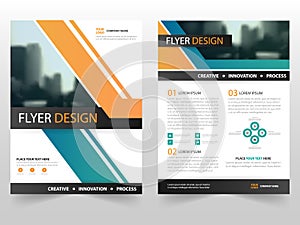 Orange green business Brochure Leaflet Flyer annual report template design, book cover layout design