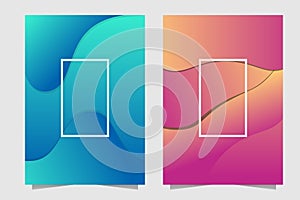 Orange, and green Fluid abstract bright colors gradient background