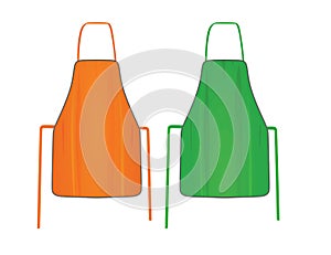 Orange and green kitchen apron