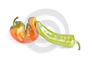 Orange and green pepper