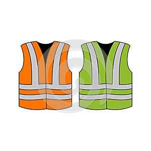 Orange and Green Safety Vest for Construction Workers and Traffic Controller