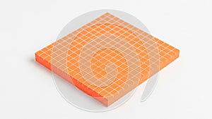 Orange Grid Sticky Note on White Background