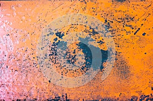 Orange Grunge rustic textured metal background