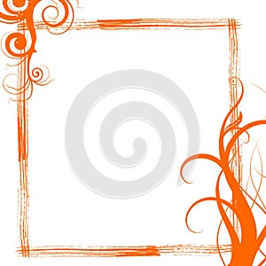 Orange grunge swirls frame