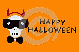 Orange Halloween background with Halloween props