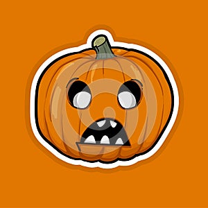 Orange Halloween Pumpkin Cartoon vector