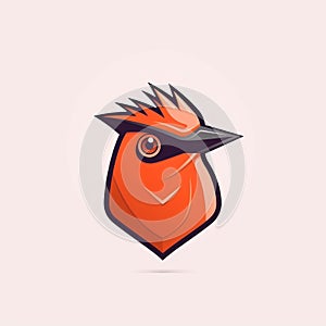 Orange Head Bird Logo Icon: Realism With Fantasy Elements