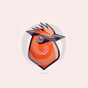 Orange Head Bird Logo Icon: Realism With Fantasy Elements photo