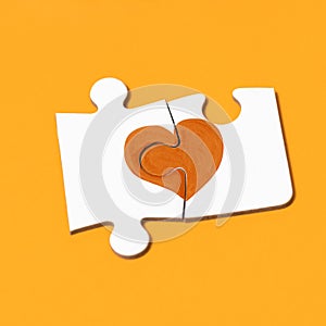 Orange heart in support of multiple sclerosis