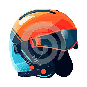 orange helmet skier sport equipment