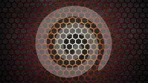 Orange hexagon background
