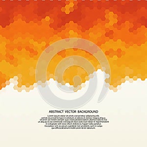 orange hexagon background. polygonal style. template for presentation. layout for advertising. mosaic background. eps 10