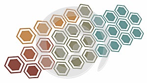 Orange Hexagon Grid Geometric Abstract Pattern, vector design Generative AI