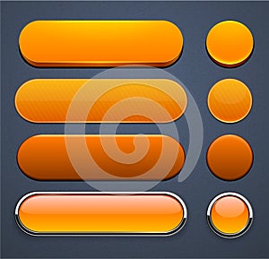 Orange high-detailed modern web buttons.