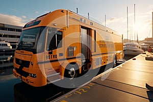 Orange home truck for fast and reliable moving and transport services