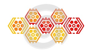 Orange Honeycomb Hexagon Pattern Beehive Vector, vector design Generative AI