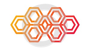 Orange Honeycomb Hexagon Pattern, vector design Generative AI