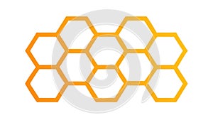 Orange Honeycomb Pattern Geometric Background, vector design Generative AI