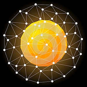 Orange Hot Star, Spherical Polygonal Design