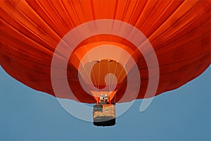 A orange hotair balloon