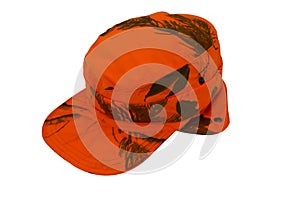 Orange Hunting hat on white ground