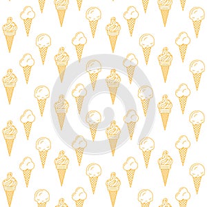 Orange ice cream vector seamless pattern. Summer collection.