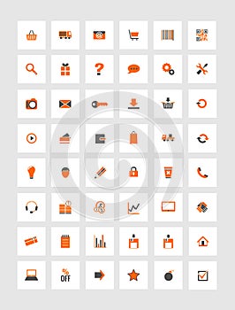 Orange icons for eshop, suitable for flat design photo