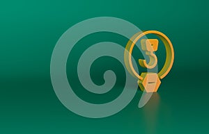 Orange Industrial hook icon isolated on green background. Crane hook icon. Minimalism concept. 3D render illustration