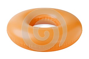 Orange Inflatable circle on isolated background. 3d render.