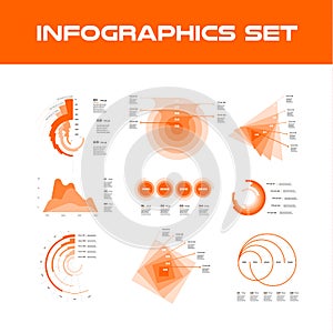 Orange Infographic Elements Collection - Business Vector Illustration in flat design style for presentation, booklet