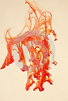 Orange ink separating photo