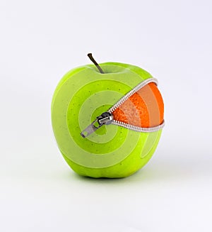 Orange inside Apple