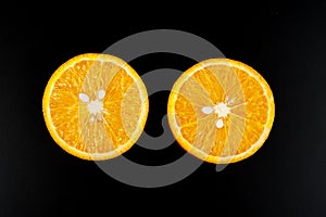 Orange isolated on black background