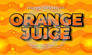 Orange juice 3d text style effect themed tropical fresh fruit