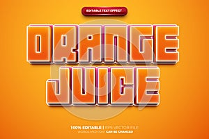 Orange Juice Bold 3D Editable text Effect Style