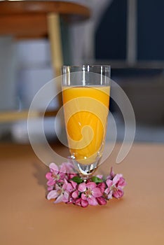 Orange juice and cherry blossom